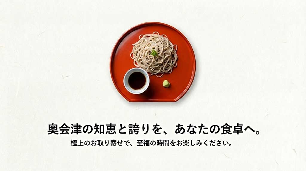 盛り付けられた裁ちそば。至福のお取り寄せ時間を提案