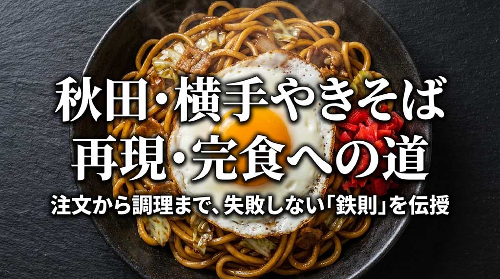 秋田・横手やきそばの再現と完食への道を解説するガイドの表紙画像