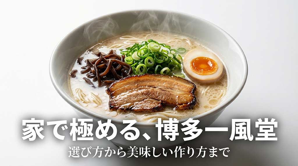 博多一風堂のラーメンを自宅で楽しむための選び方と作り方を解説するガイドの表紙