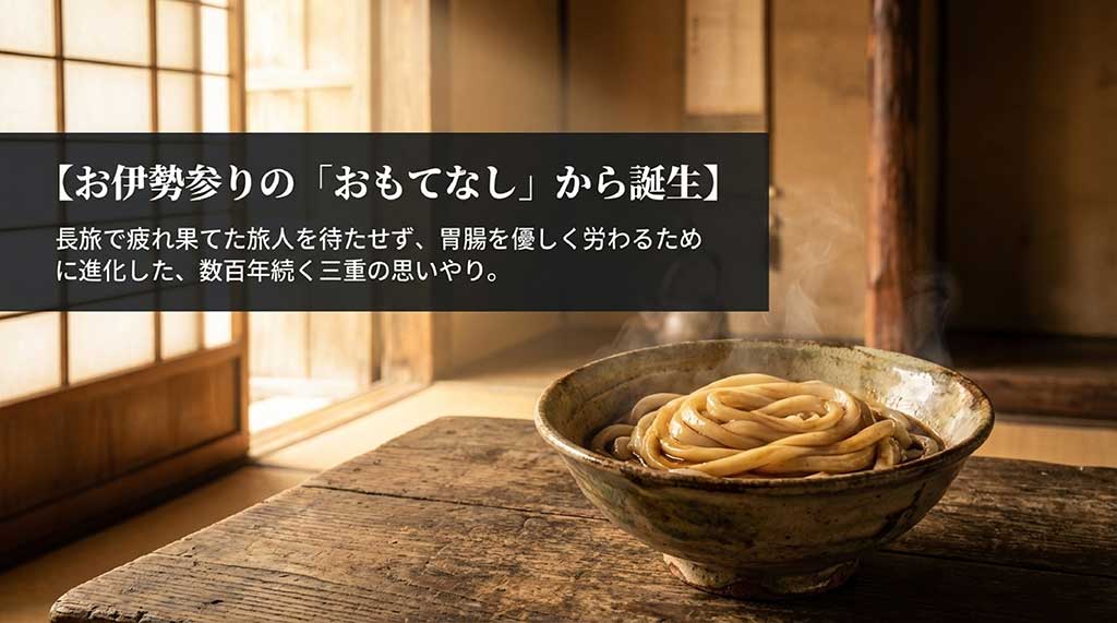 江戸時代の旅人を労うために進化した、数百年前から続く伊勢うどんの歴史と由来の解説