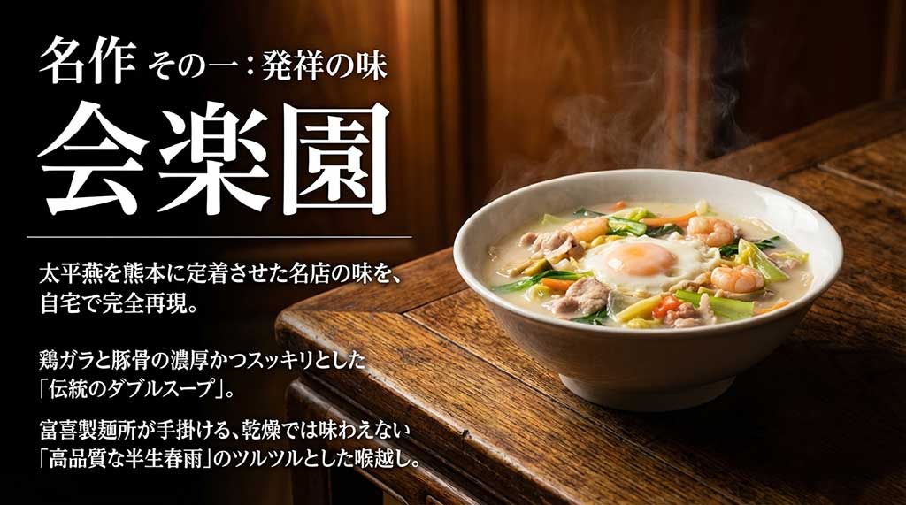 伝統のダブルスープと、富喜製麺所が手掛ける高品質な半生春雨が特徴の「会楽園」の太平燕紹介