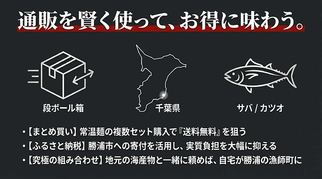 勝浦タンタンメンをお得に買う方法。まとめ買いで送料無料、ふるさと納税で実質負担軽減、海産物との組み合わせ
