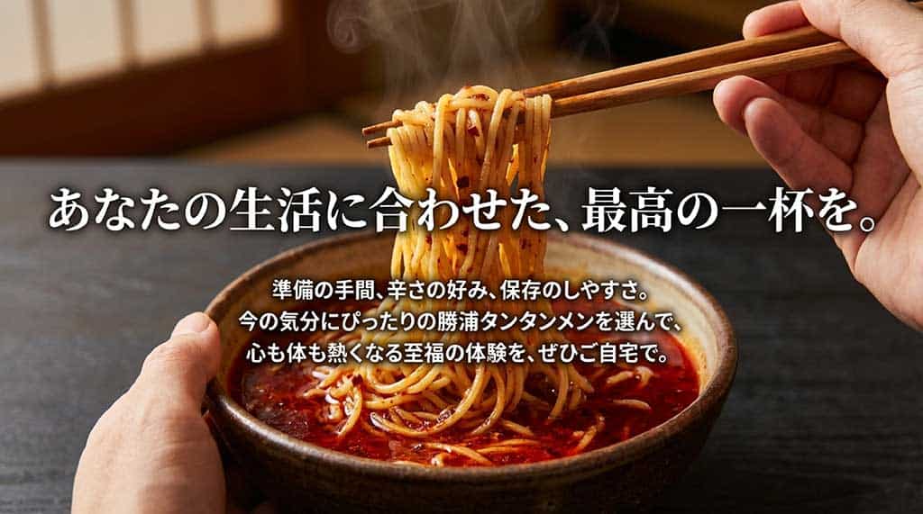 勝浦タンタンメン選びのまとめ。準備の手間や辛さの好みに合わせて自分にぴったりの一杯を選ぶ提案