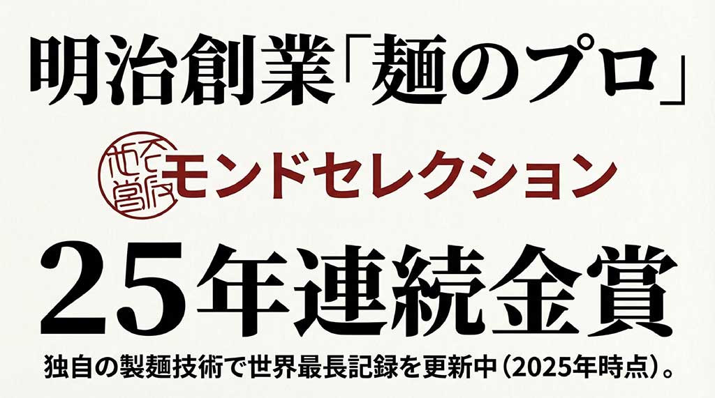 林泉堂がモンドセレクションで25年連続金賞を受賞し、世界最長記録を更新中であることを示すロゴとテキスト